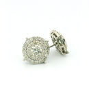14k White Gold Diamond Earrings | 2.39ctw Round Natural Diamonds, 13mm