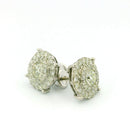 14k White Gold Diamond Earrings | 2.39ctw Round Natural Diamonds, 13mm
