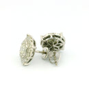 14k White Gold Diamond Earrings | 2.39ctw Round Natural Diamonds, 13mm