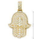 14K Yellow Gold Hand of Hamsa Pendant – 16 Ctw Natural VS White Diamonds | Luxury Protection Amulet