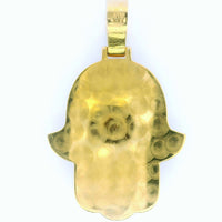 14K Yellow Gold Hand of Hamsa Pendant – 16 Ctw Natural VS White Diamonds | Luxury Protection Amulet