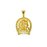 10k Yellow Gold Diamond Pendant | 1.33ctw Round Natural Diamonds, 32mm