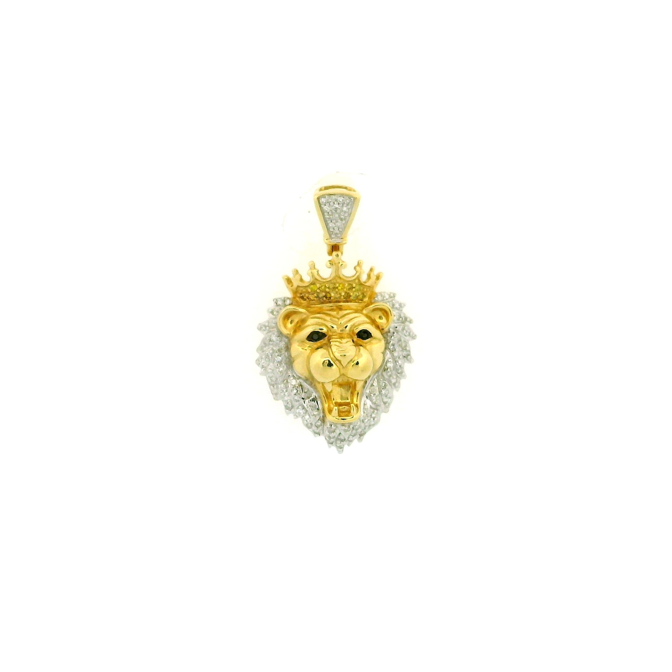 14k Yellow Gold Diamond Pendant | 0.31ctw Round Natural Diamonds, 24mm