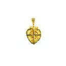14k Yellow Gold Diamond Pendant | 0.31ctw Round Natural Diamonds, 24mm