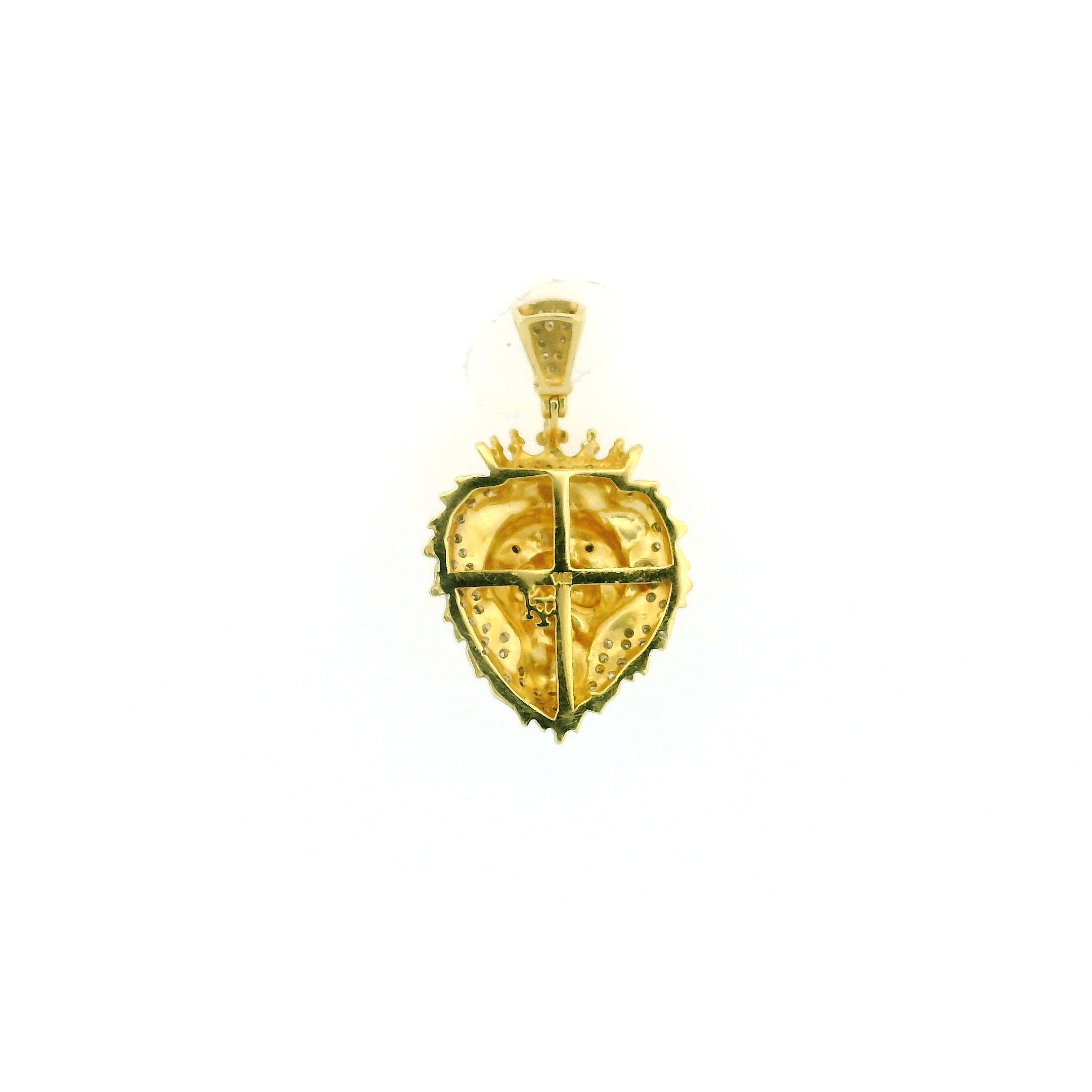 14k Yellow Gold Diamond Pendant | 0.31ctw Round Natural Diamonds, 24mm