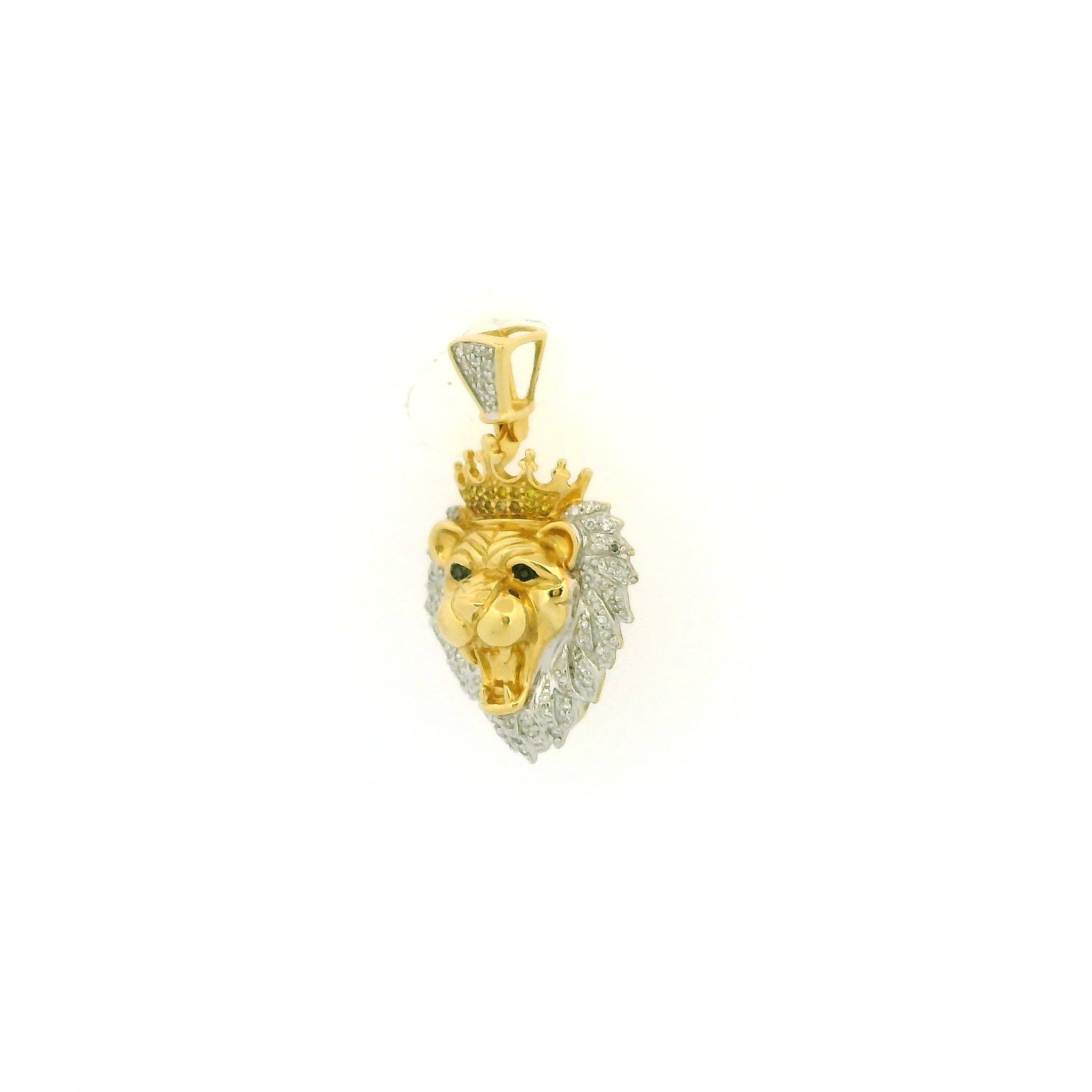 14k Yellow Gold Diamond Pendant | 0.31ctw Round Natural Diamonds, 24mm