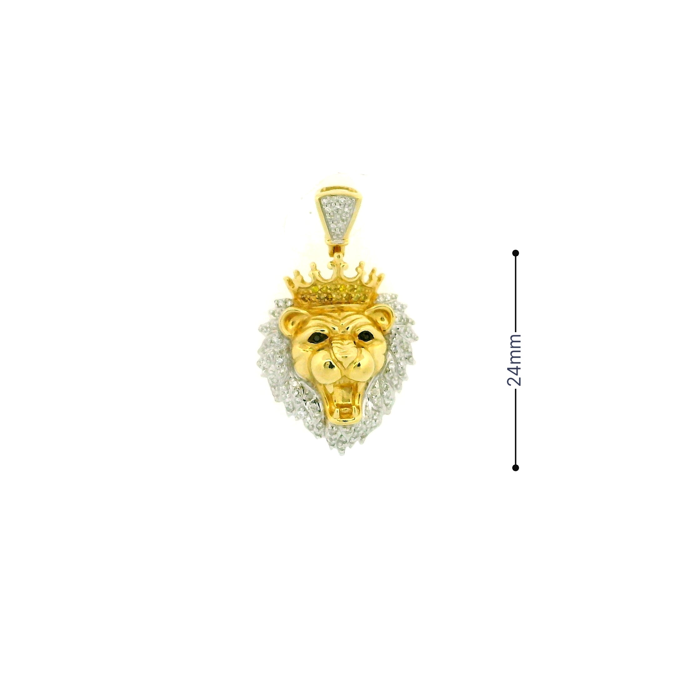 14k Yellow Gold Diamond Pendant | 0.31ctw Round Natural Diamonds, 24mm