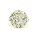 12.80ctw Oval-Cut Diamond Halo Engagement Ring in 14K Yellow Gold – Luxury Bridal Jewelry