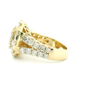 12.80ctw Oval-Cut Diamond Halo Engagement Ring in 14K Yellow Gold – Luxury Bridal Jewelry