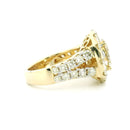 12.80ctw Oval-Cut Diamond Halo Engagement Ring in 14K Yellow Gold – Luxury Bridal Jewelry