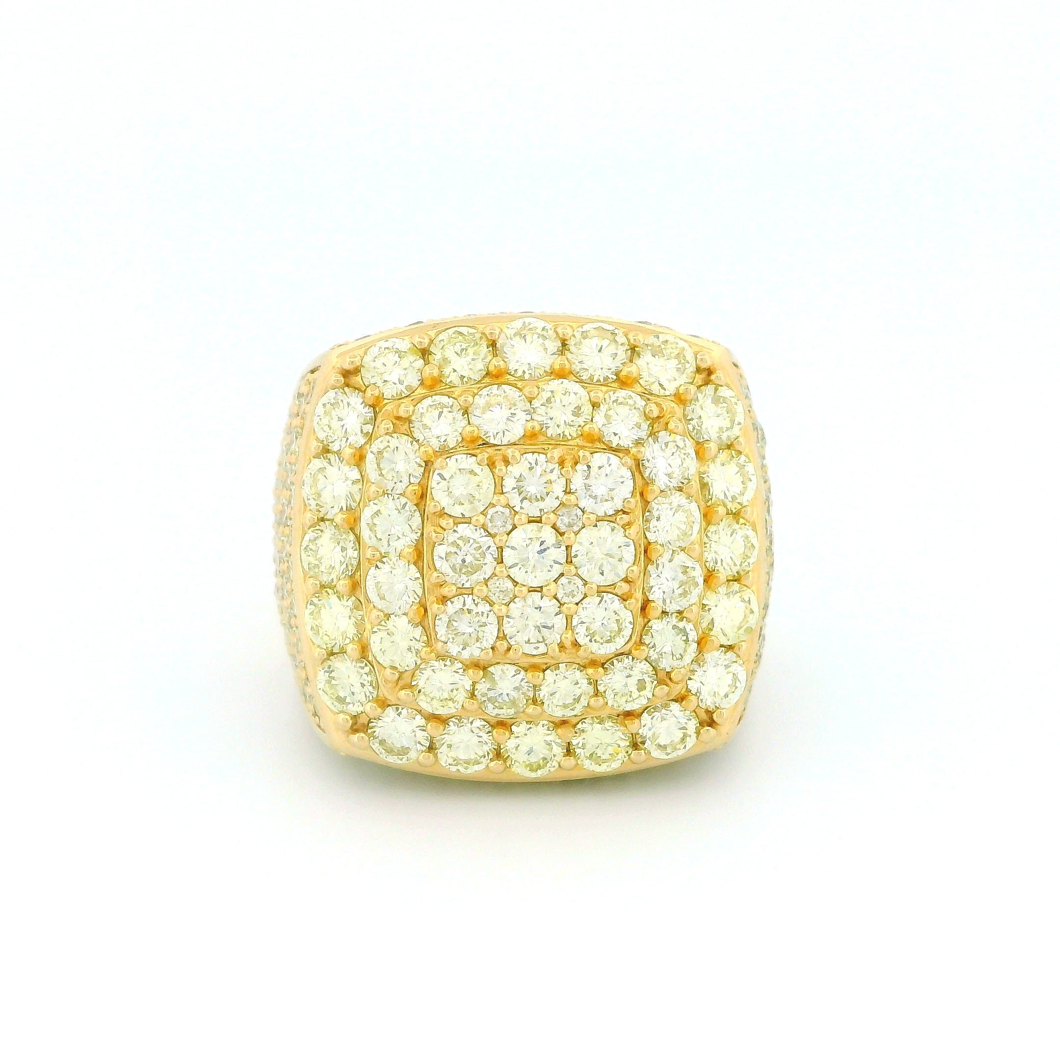 14k Yellow Gold Diamond Ring | 9.00ctw Natural Diamonds, Men’s Luxury Statement Ring