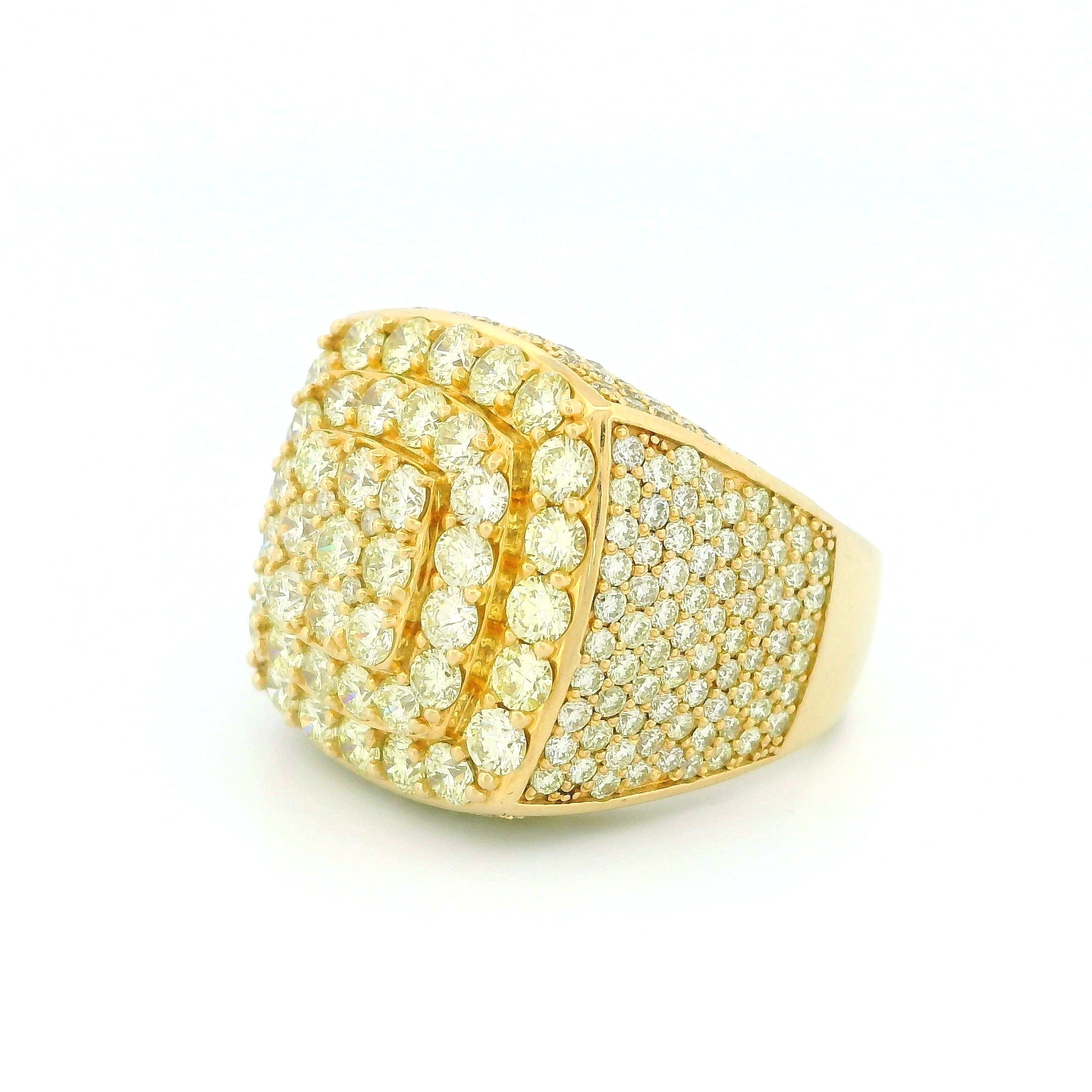 14k Yellow Gold Diamond Ring | 9.00ctw Natural Diamonds, Men’s Luxury Statement Ring