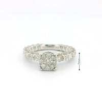 14k White Gold Women’s Diamond Ring | 1.60ctw Natural White Diamonds, 7mm