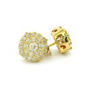 14k Yellow Gold Diamond Earrings | 1.47ctw Round Natural Diamonds, 12mm