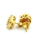 14k Yellow Gold Diamond Earrings | 1.47ctw Round Natural Diamonds, 12mm