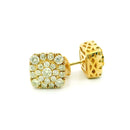 14k Yellow Gold Diamond Earrings | 1.43ctw Round Natural Diamonds, 10mm