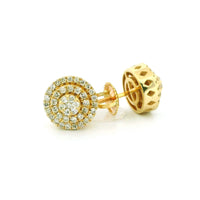 14k Yellow Gold Diamond Earrings | 0.50ctw Round Natural Diamonds, 9mm