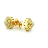 14k Yellow Gold Diamond Earrings | 0.50ctw Round Natural Diamonds, 9mm