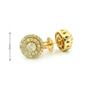 14k Yellow Gold Diamond Earrings | 0.50ctw Round Natural Diamonds, 9mm