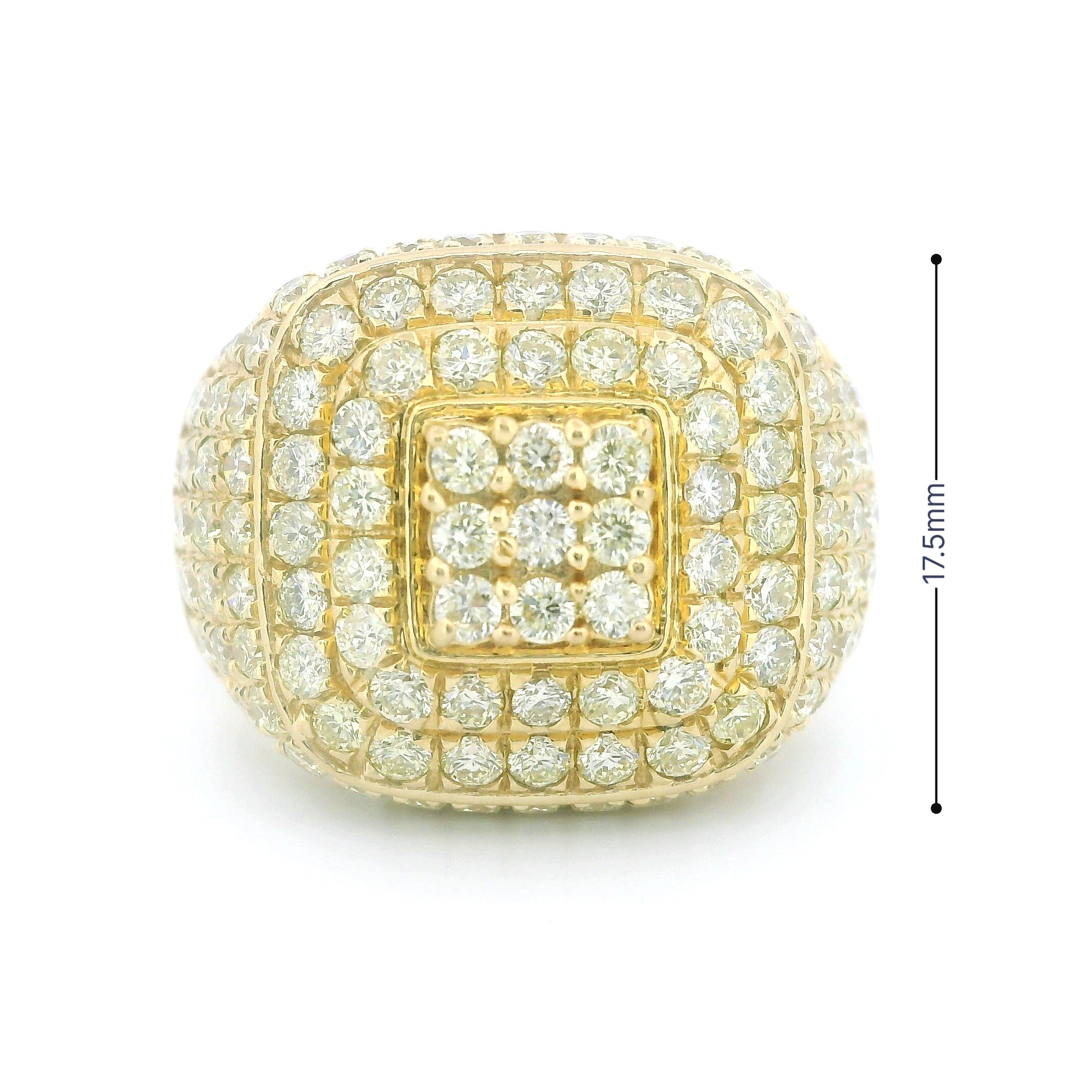 Men’s Champion Ring – 14K Yellow Gold with 4.35 Ctw Natural White Diamonds | Statement Luxury Ring