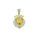 10k Yellow Gold Diamond Pendant | 0.58ctw Round Natural Diamonds, 30mm