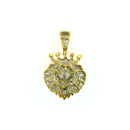 10k Yellow Gold Diamond Pendant | 0.58ctw Round Natural Diamonds, 30mm