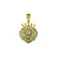 10k Yellow Gold Diamond Pendant | 0.58ctw Round Natural Diamonds, 30mm