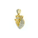 10k Yellow Gold Diamond Pendant | 0.58ctw Round Natural Diamonds, 30mm