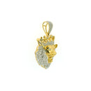 10k Yellow Gold Diamond Pendant | 0.58ctw Round Natural Diamonds, 30mm