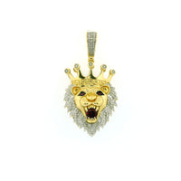 10k Yellow Gold Diamond Pendant | 0.45ctw Round Natural Diamonds, 34mm