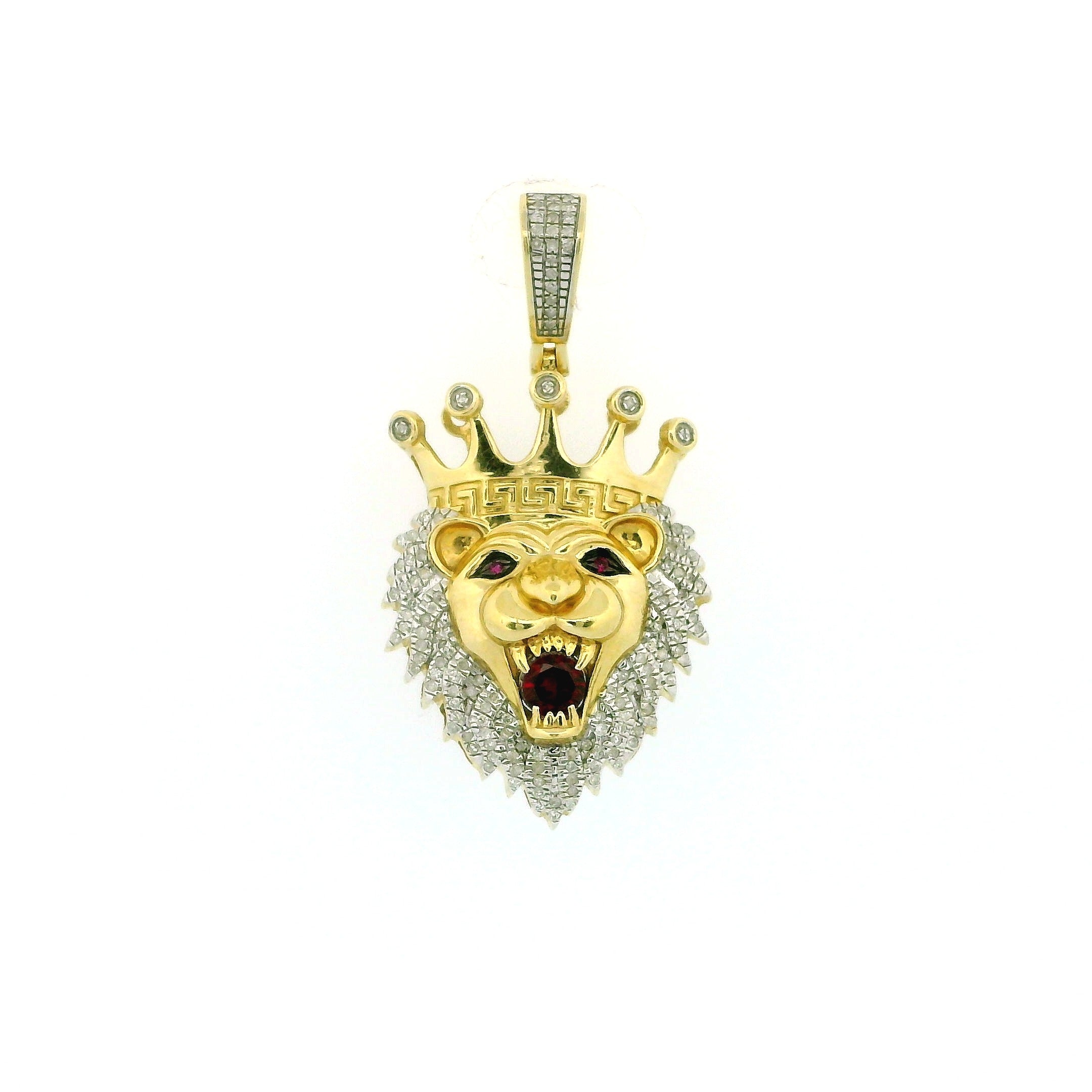 10k Yellow Gold Diamond Pendant | 0.45ctw Round Natural Diamonds, 34mm