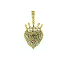 10k Yellow Gold Diamond Pendant | 0.45ctw Round Natural Diamonds, 34mm
