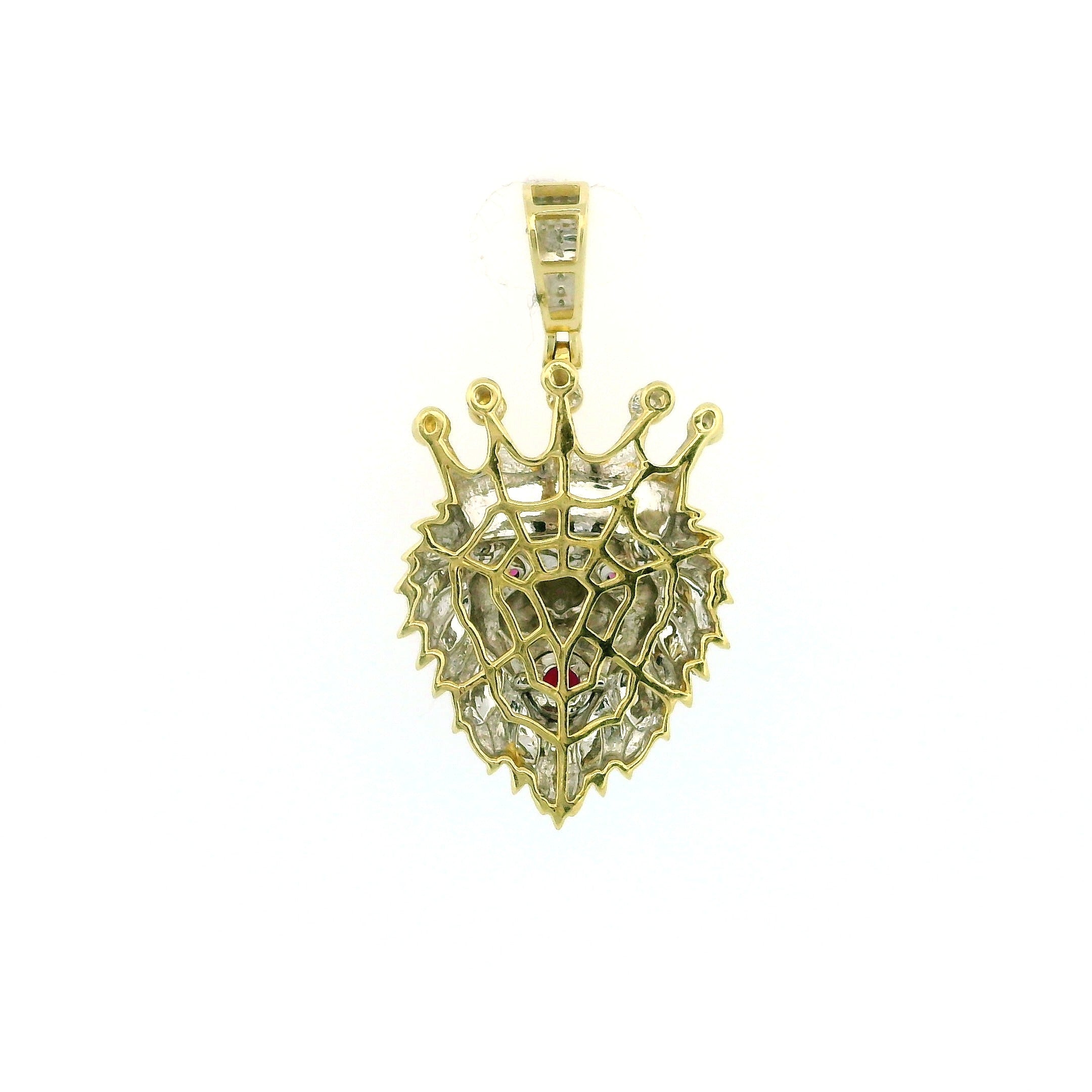10k Yellow Gold Diamond Pendant | 0.45ctw Round Natural Diamonds, 34mm