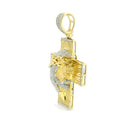 10k Yellow Gold Diamond Pendant | 0.45ctw Round Natural Diamonds, 34mm
