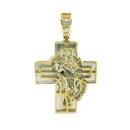 10k Yellow Gold Diamond Pendant | 0.45ctw Round Natural Diamonds, 34mm