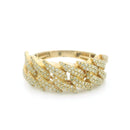 14K Yellow Gold Cuban Ring with 0.65 CTW Natural White Diamonds