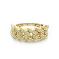 14K Yellow Gold Cuban Ring with 0.65 CTW Natural White Diamonds