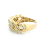 14K Yellow Gold Cuban Ring with 0.65 CTW Natural White Diamonds
