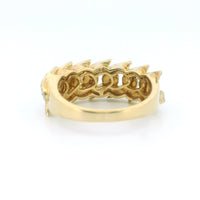 14K Yellow Gold Cuban Ring with 0.65 CTW Natural White Diamonds