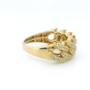 14K Yellow Gold Cuban Ring with 0.65 CTW Natural White Diamonds