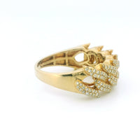 14K Yellow Gold Cuban Ring with 0.65 CTW Natural White Diamonds