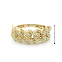14K Yellow Gold Cuban Ring with 0.65 CTW Natural White Diamonds