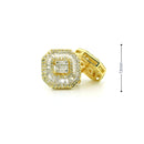 10k Yellow Gold Diamond Earrings | 1.00ctw Round & Baguette Natural Diamonds, 13mm