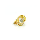 10k Yellow Gold Diamond Earrings | 0.60ctw Round & Baguette Natural Diamonds, 10mm