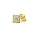 10k Yellow Gold Diamond Earrings | 0.62ctw Round & Baguette Natural Diamonds, 9.5mm