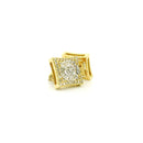 10k Yellow Gold Diamond Earrings | 0.62ctw Round & Baguette Natural Diamonds, 9.5mm
