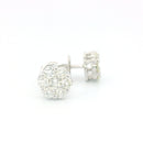 14k White Gold Diamond Earrings | 1.96ctw Round Natural Diamonds, 7mm