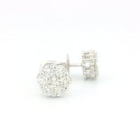 14k White Gold Diamond Earrings | 1.96ctw Round Natural Diamonds, 7mm