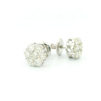 14k White Gold Diamond Earrings | 1.96ctw Round Natural Diamonds, 7mm