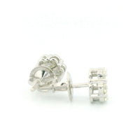 14k White Gold Diamond Earrings | 1.96ctw Round Natural Diamonds, 7mm